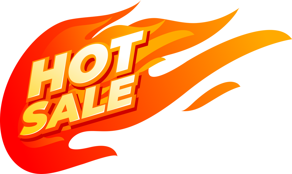 Hot sale fire sign, promotion fire banner, price tag.