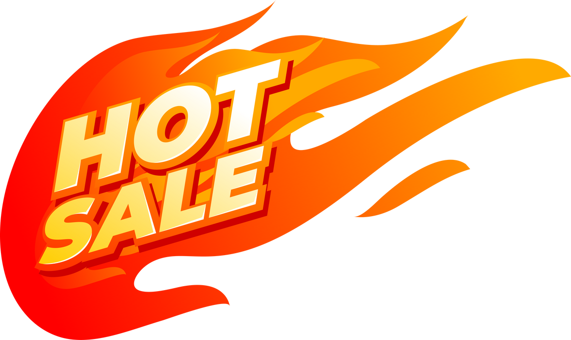 Hot sale fire sign, promotion fire banner, price tag.